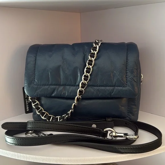 The Marc Jacobs Blue Pillow Bag- 8" W & about 6" H & 2" D - Picture 2 of 10